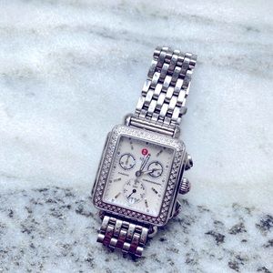 Michele Deco Diamond stainless watch. 33mm